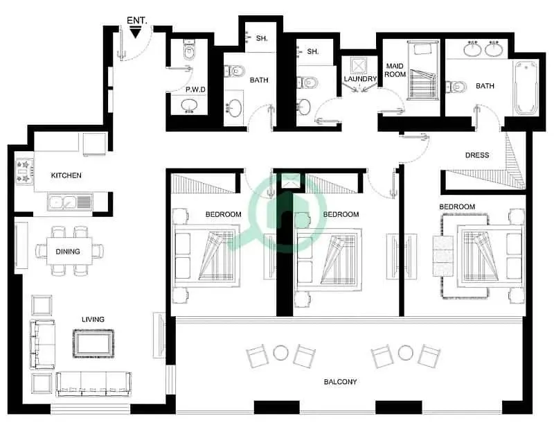 4 Bedroom In Downtown With Full Burj Khalifa Views Dubai Daire
